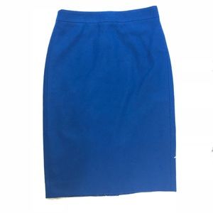 J. Crew The Pencil Skirt Blue Double Serge Wool